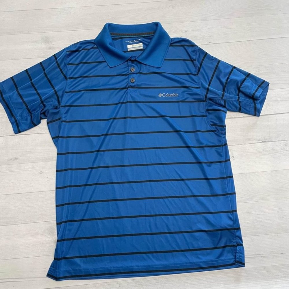 columbia mens blue polo shirt Medium
